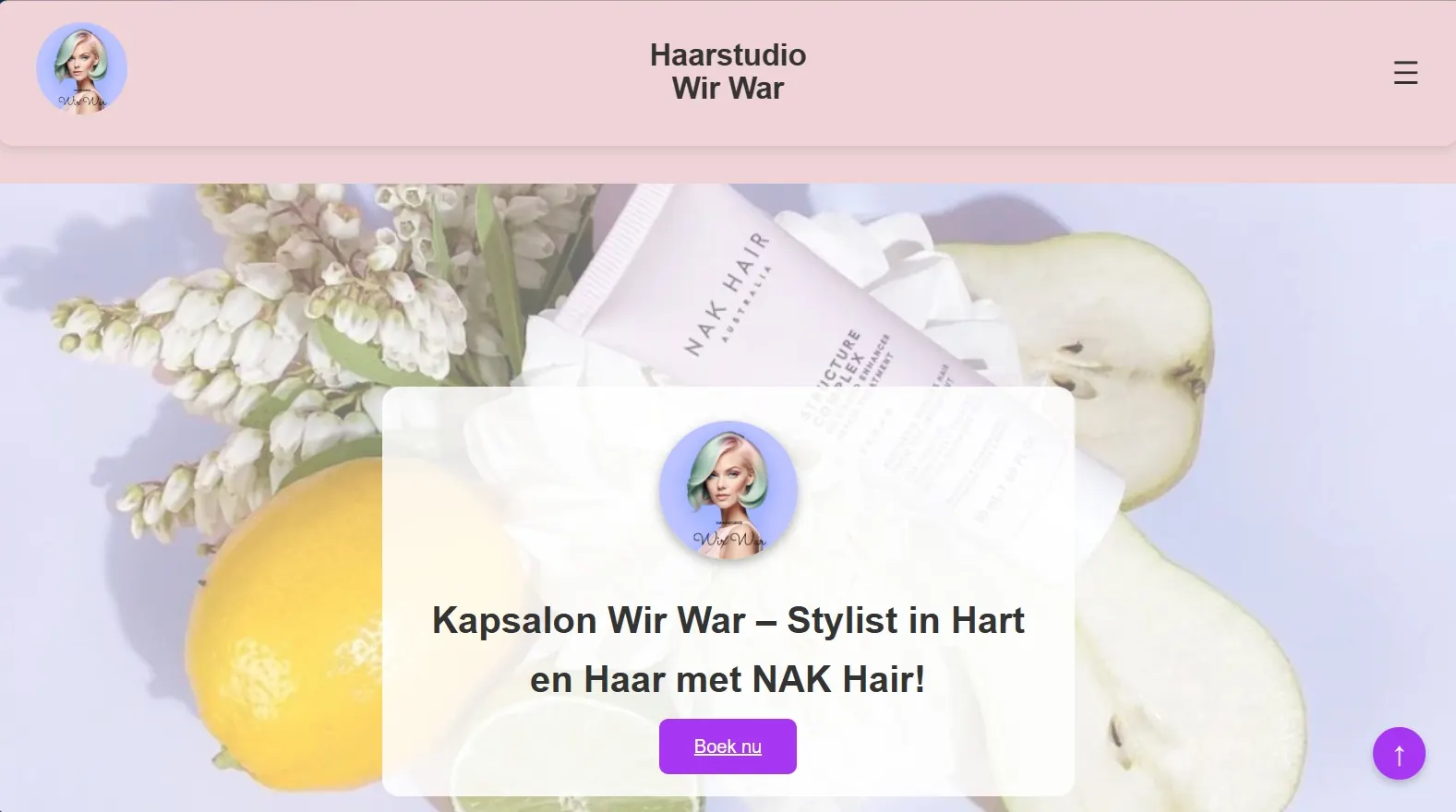 Website van Haarstudio Wir War